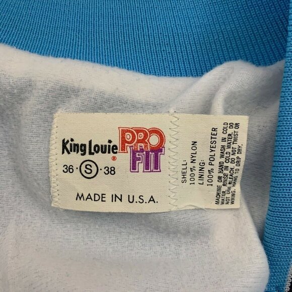 Vintage King Louie Bowling Jacket Size Small Bomber Letterman Blue 80s USA Made - Picture 4 of 6